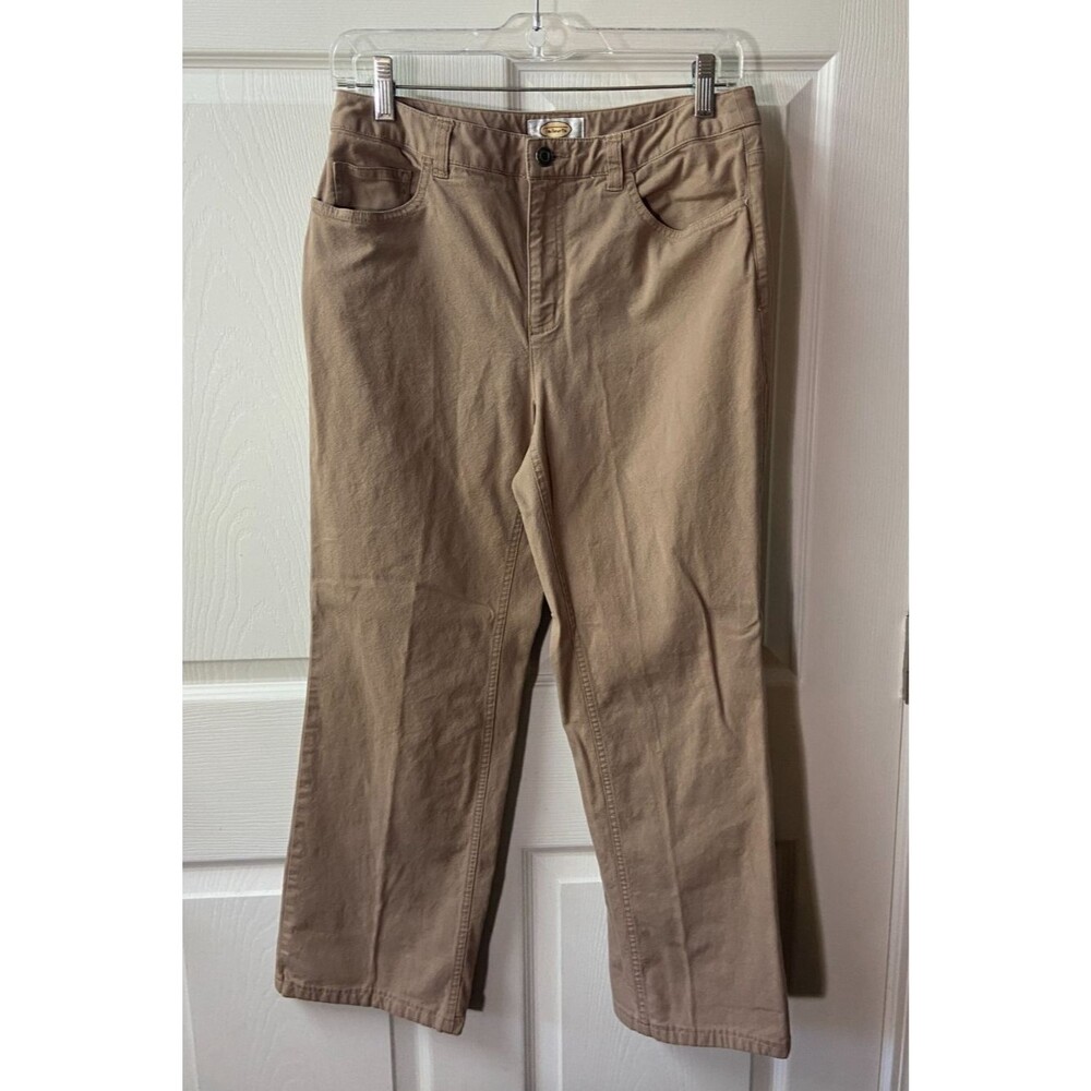 Talbots Petites Stretch Brown Canvas 5 Pockets Pants Womens 8P